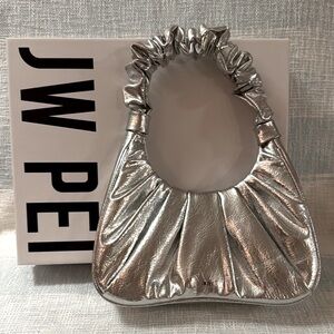 JW PEI Shimmering Silver Shoulder Bag